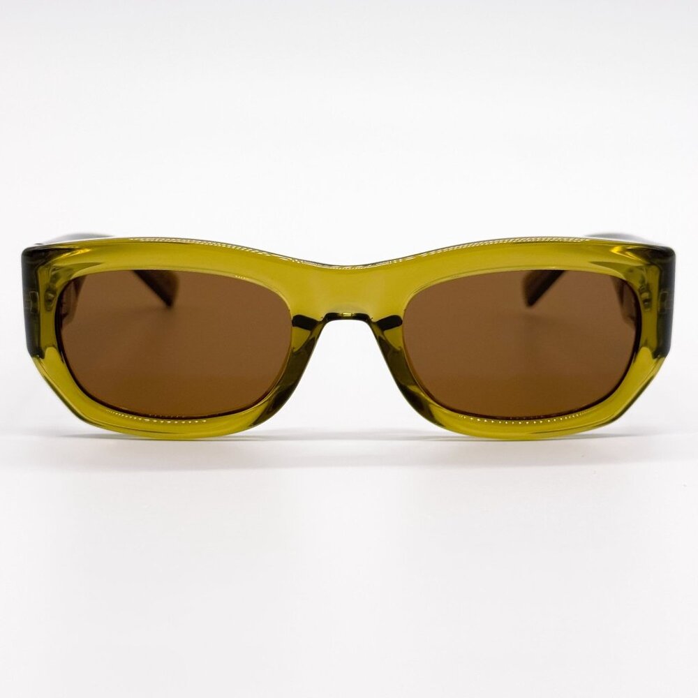 NEW SAINT LAURENT SUNGLASSES SL713 004 GREEN BROWN UNISEX - Picture 4 of 9